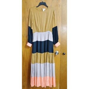 Anthropologie Dolan Womens Sz Medium Maxi Dress Multicolored Tiered Boho Prairie